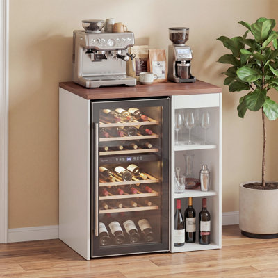 Mini Fridge Cabinet with Adjustable Shelf, Bar Cabinet with Drawer and Thickened Top for Kitchen, Living Room