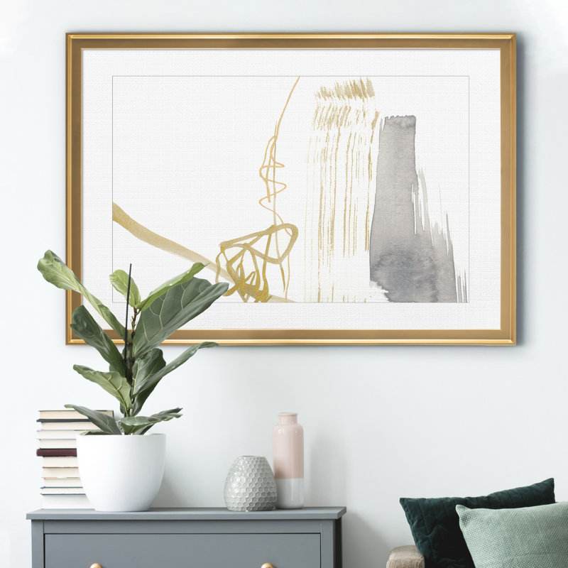 " Gold & Grey Exploration III " Painting Print, Gold, 18" H x 24" W x 1" D