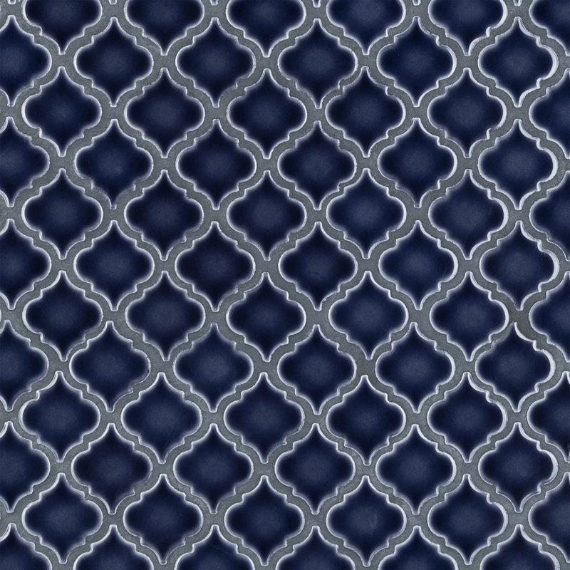 Hudson Tangier 12-3/8 " x 12-3/8 " Porcelain Mosaic Floor and Wall Tile, Noir