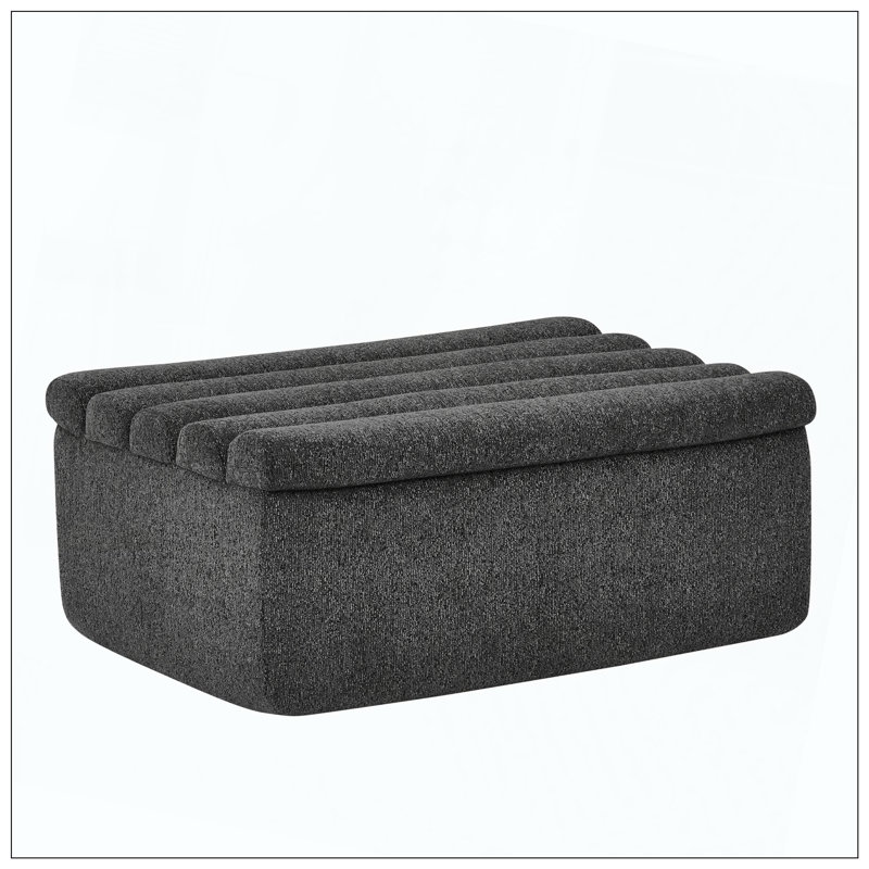 Canapé modulaire avec repose-pieds et rangement, Noir