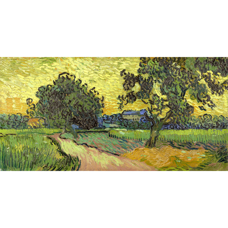 Landscape At Twilight by Vincent Van Gogh - Wrapped Canvas Painting, 50cm H x 100cm W x 4cm D