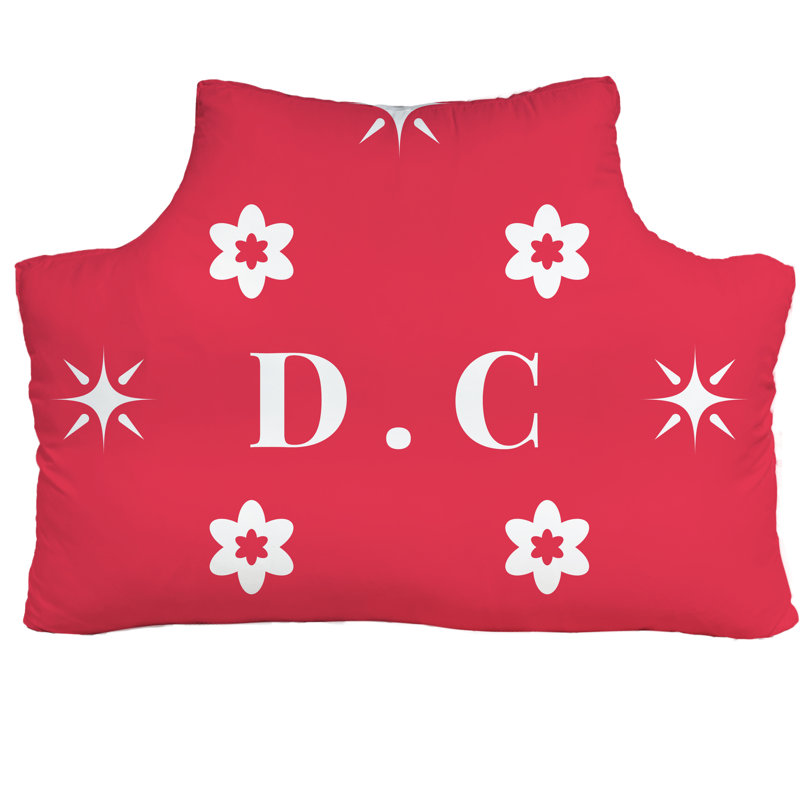 Coussin de tête de lit simple DC Basketball Colors 39,5 po x 29,5 po, Rouge blanc DC couleurs blanc