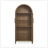 Modern Retro-Style Wooden Storage Cabinet With Adjustable Glass Partitions And High Arched Design, Ideal For Multi-Functional Kitchen Use-1120119077