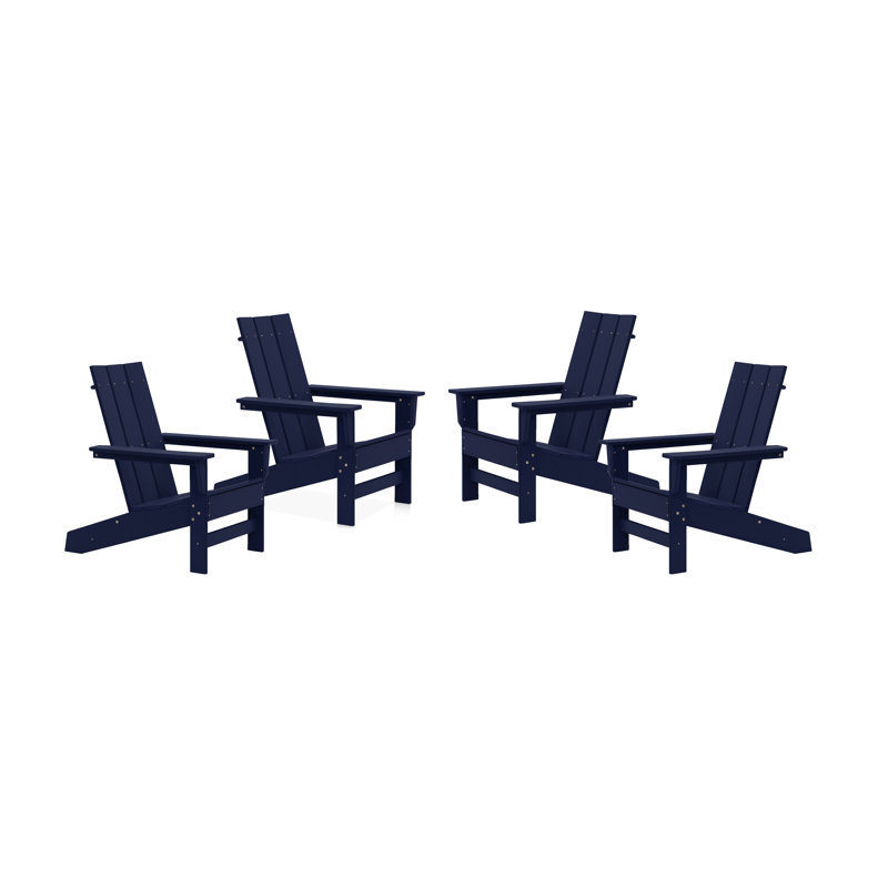 Chaise Adirondack en PEHD toutes saisons Ratcliff, Bleu marine