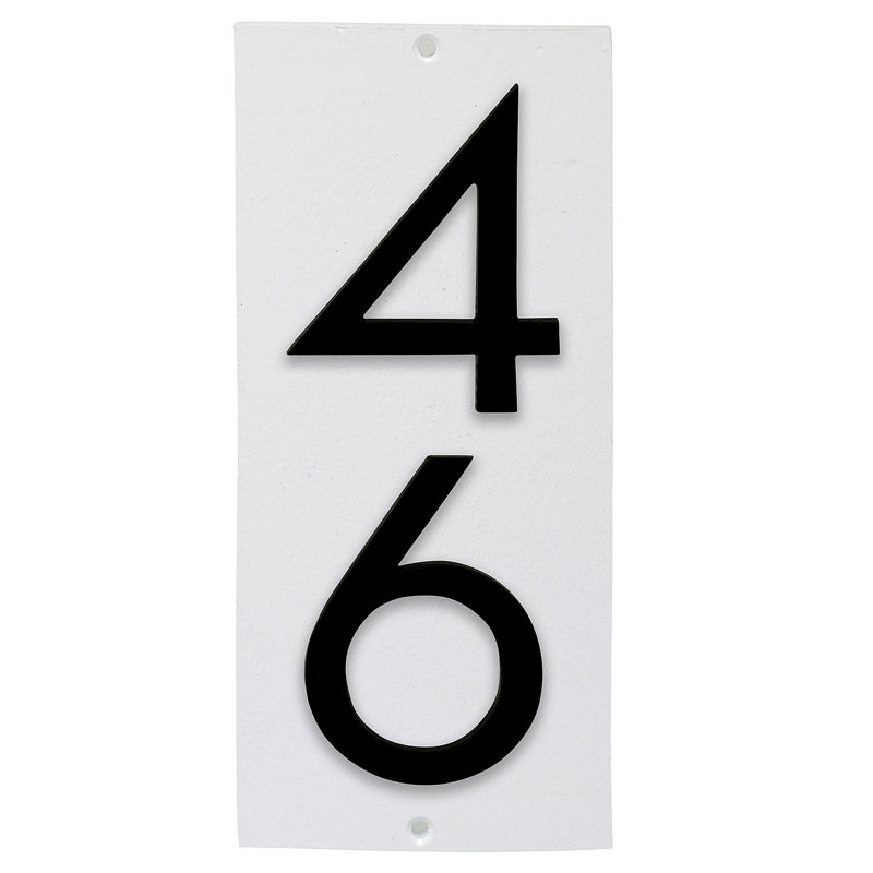 Plaque d’adresse murale sur 1 ligne flottante, Blanc, Noir, Oui
