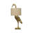 Resin Bird Lamp with Linen Drum Shade
