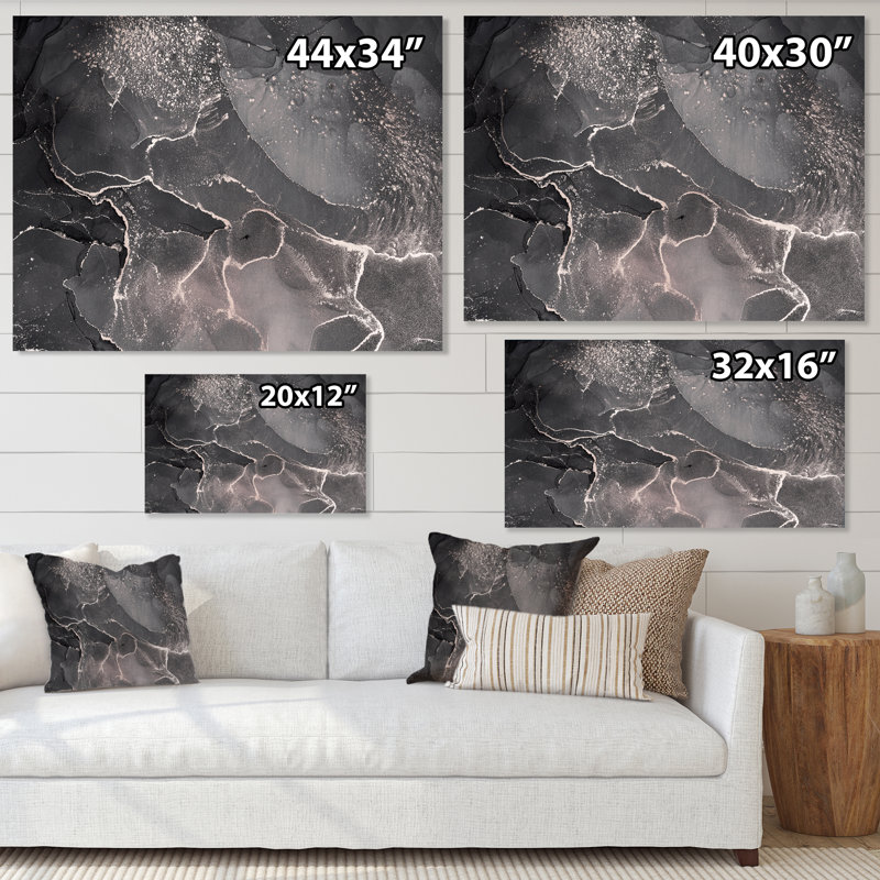 «Abstract Abstract Translucent Gray Ink Clouds», reproduction sur toile, H 24 po x l 32 po, Toile tendue