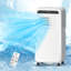 Climatiseur de fenêtre portatif 8 000 BTU avec télécommande - climatiseur 3-en-1, ventilateur et déshumidificateur pour pièces jusqu'à 350 pieds carrés silencieux, écoénergétique, facile à installer avec l'ensemble de fenêtre, roues pour chamb