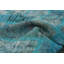Tapis décoratif turquoise en laine de conception unique 6 pi 11 po X 9 pi 10 po noué à la main