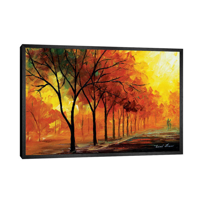 Yellow Fog by Leonid Afremov - Print on Canvas, Black Framed Canvas, 101.6 cm H x 66.04 cm W