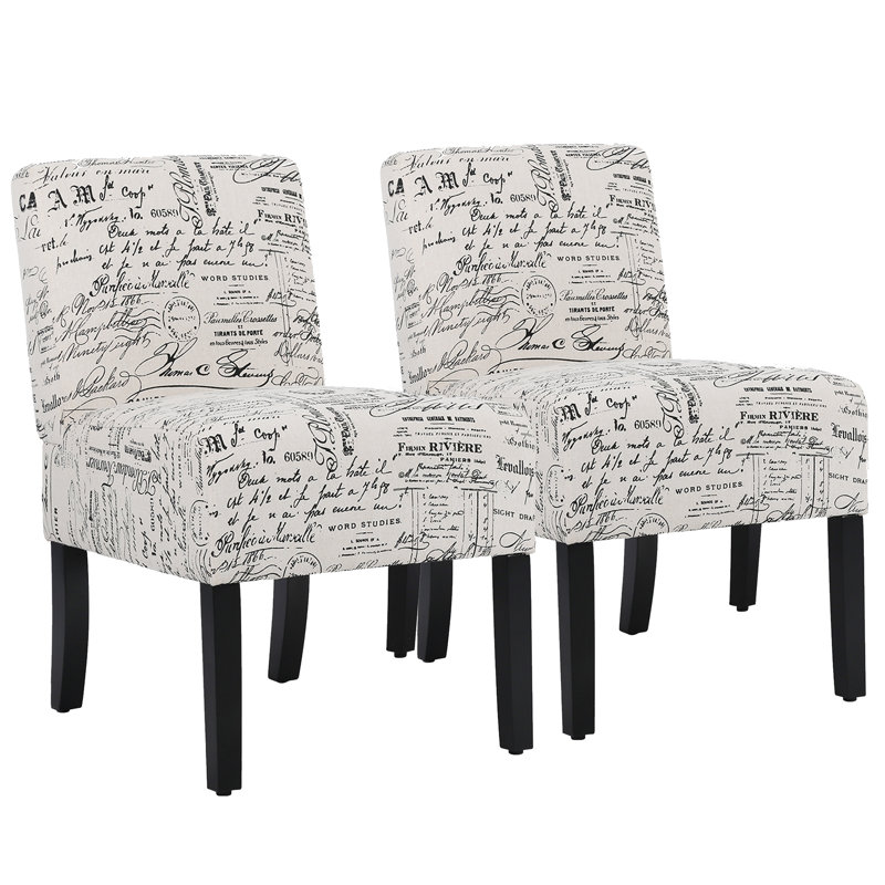 Chaise parsons large 20,9 po Erzhan, Tissu blanc