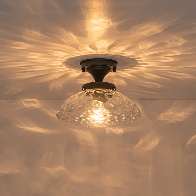 Hammered Water Glass Semi-Flush Mount