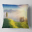 Morning Mist over Mountain Village - Coussin à imprimé paysage-804115650-804114056