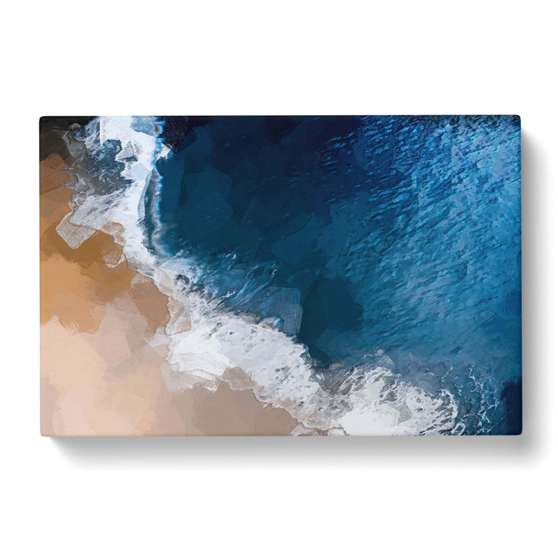 Waves On The Beach In Bali In Abstract - Wrapped Canvas Painting, 40cm H x 60cm W x 3cm D