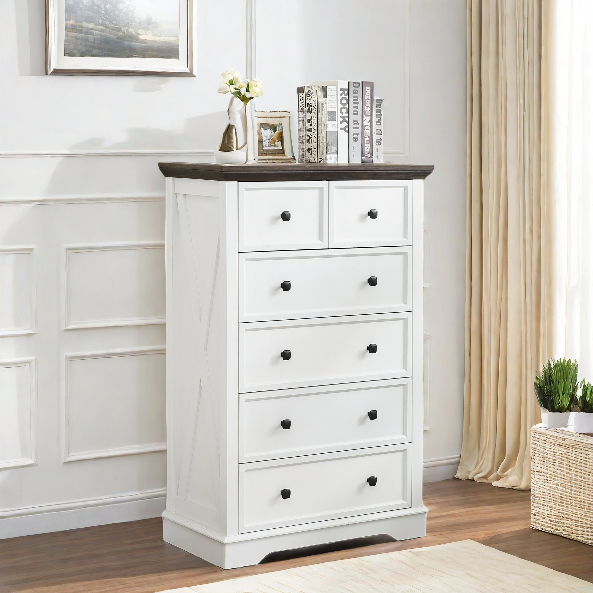 Disney Farmhouse Dresser With 6 Drawers And Metal Handles | Wayfair