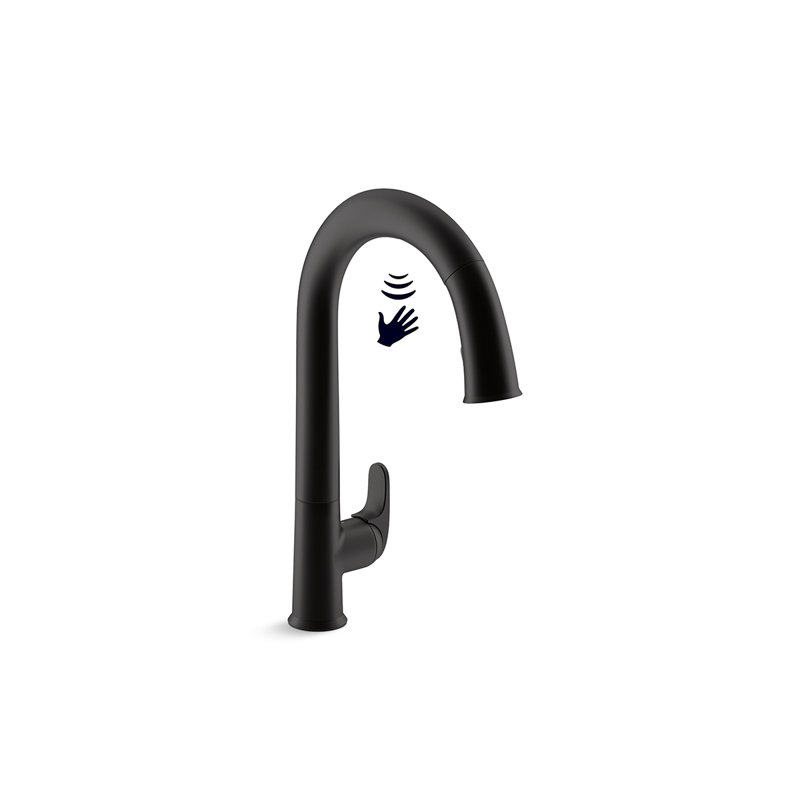 Sensate Pull-Down Touchless Single Handle Kitchen Faucet, Matte Black