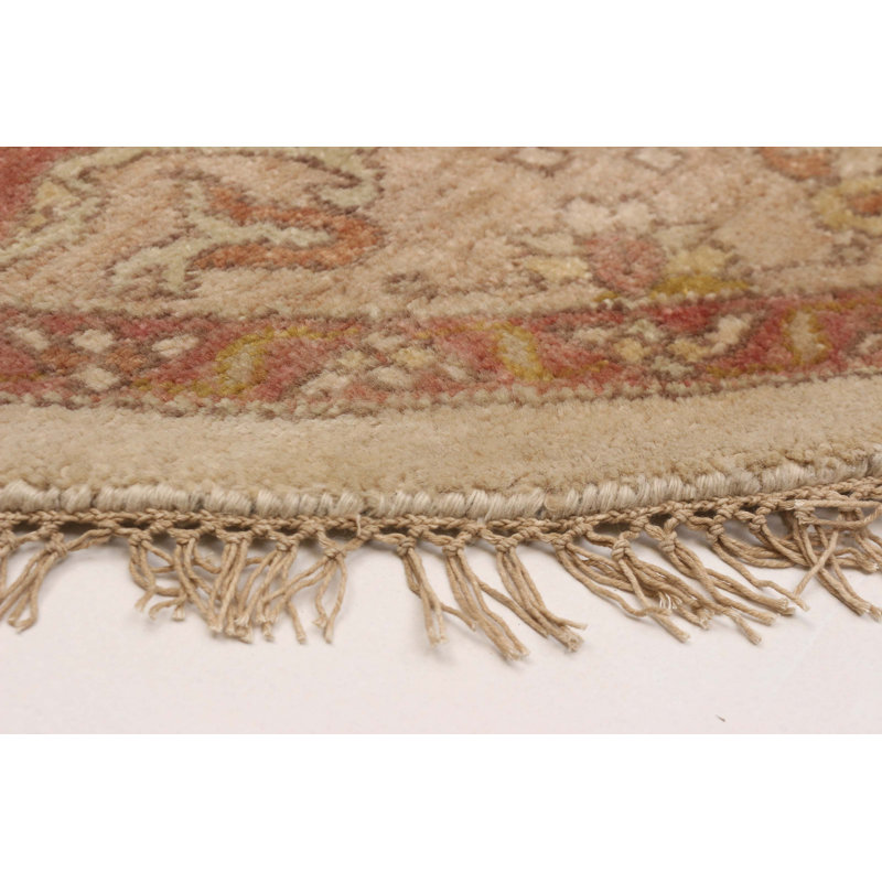 Tapis ivoire en laine noué à la main Finest Agra Jaipur 7 pi 11 po x 7 pi 11 po