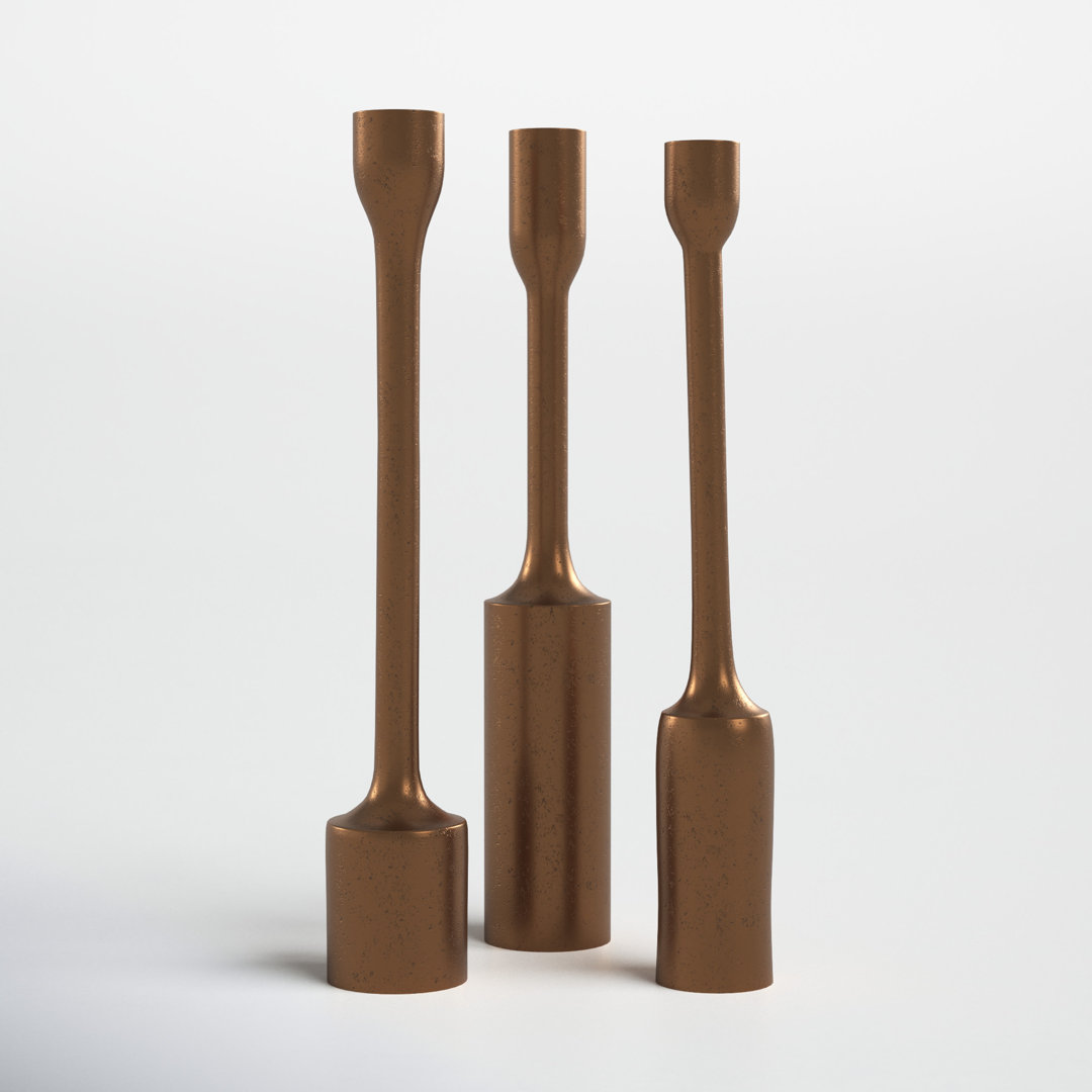 Imbali 3 Piece 12.6" Metal Tabletop Candlestick Set Joss & Main 
