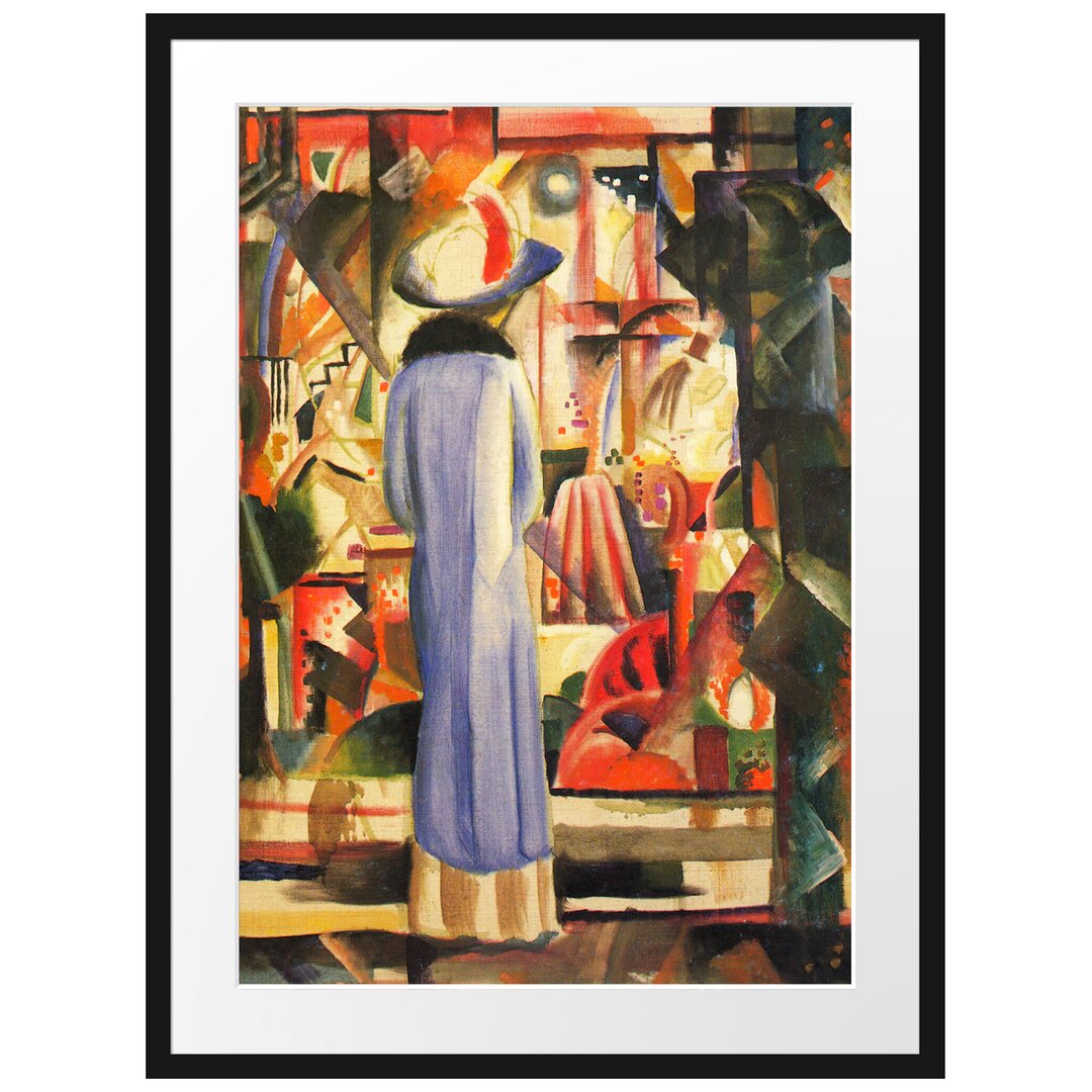 Gerahmtes Poster Large Bright Shop Window von August Macke