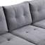 Canapé modulaire en L gris avec méridienne et porte-gobelet de rangement-183320968-183320971