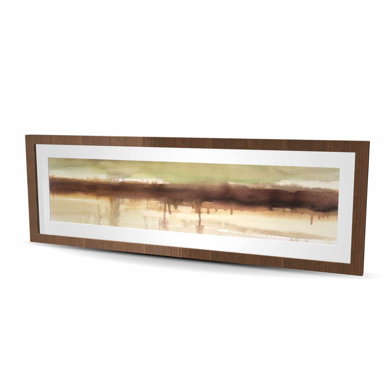 Rayures - Imprimé mat mauve encadré | Décoration intérieure, H 16 po x l 48 po, Brun