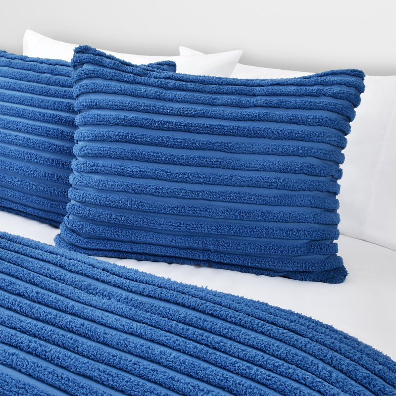 Ensemble d'édredon Darcy, Édredon pour lit simple + 1 taie décorative stan, Azure