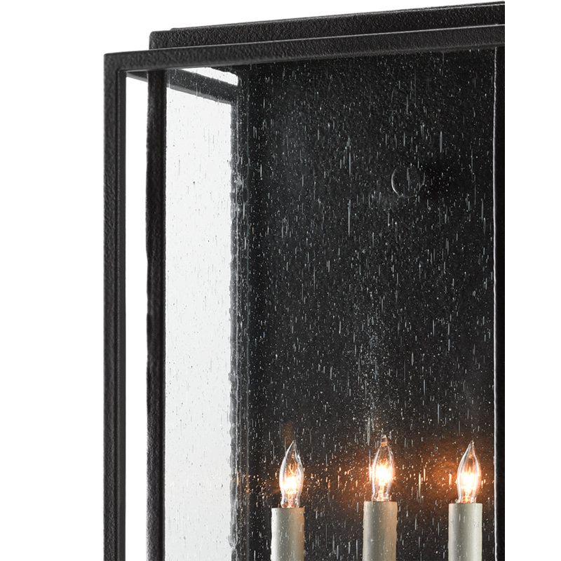 Applique murale d'extérieur en verre sablé à 3 ampoules H 32,5 po Wright