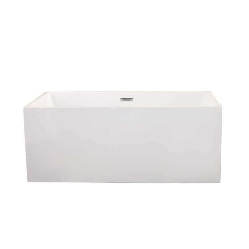 Persephone 59'' White Acrylic Freestanding Soaking Bathtub