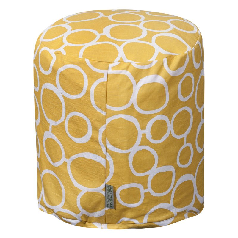 Logue Upholstered Pouf, Yellow