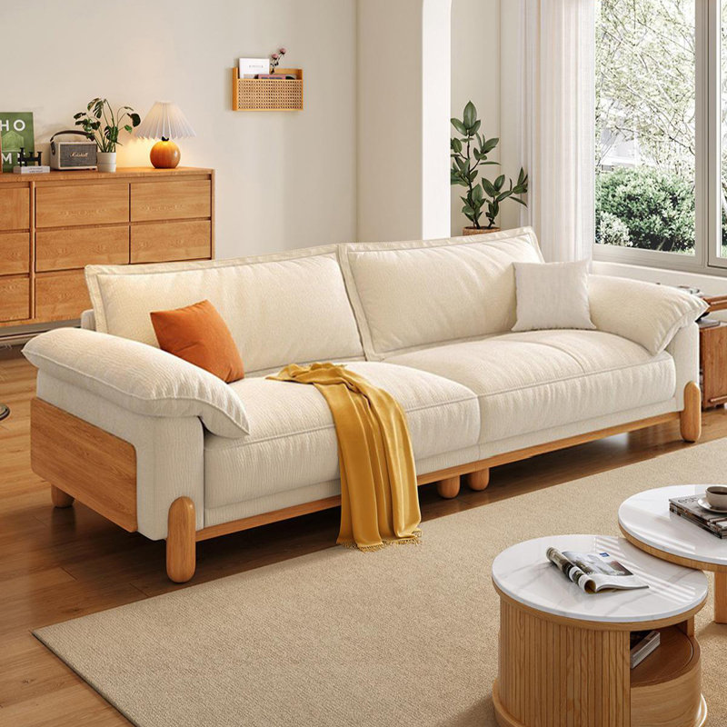 Coussin modulaire beige en polyester, H 35,43 po x l 94,49 po x P 39,37 po, Beige