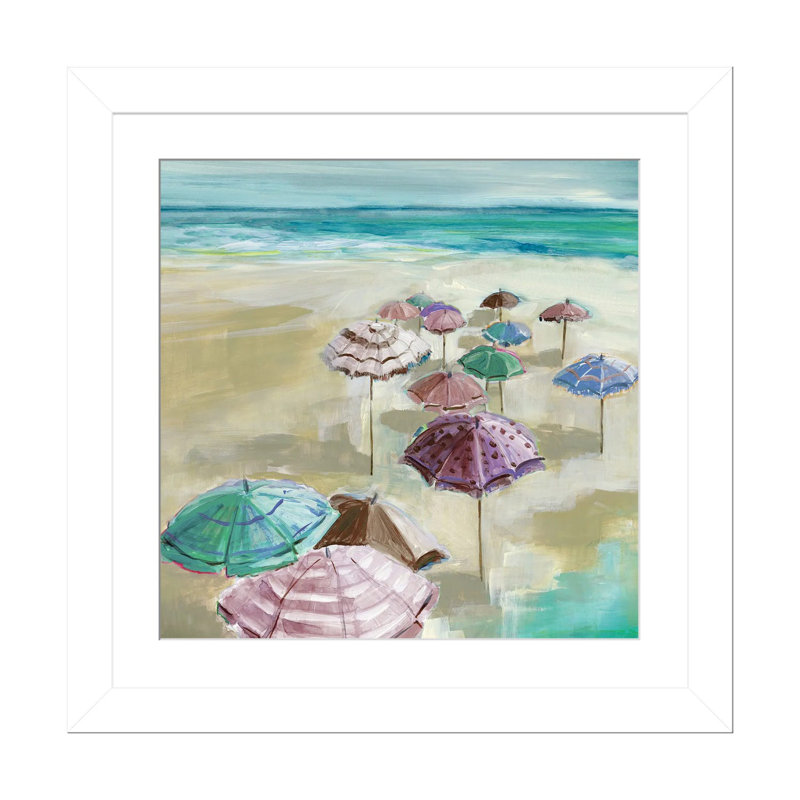 Parasol plage I - Désaturé, Cadre blanc à coins ouverts, H 24 po x l 24 po
