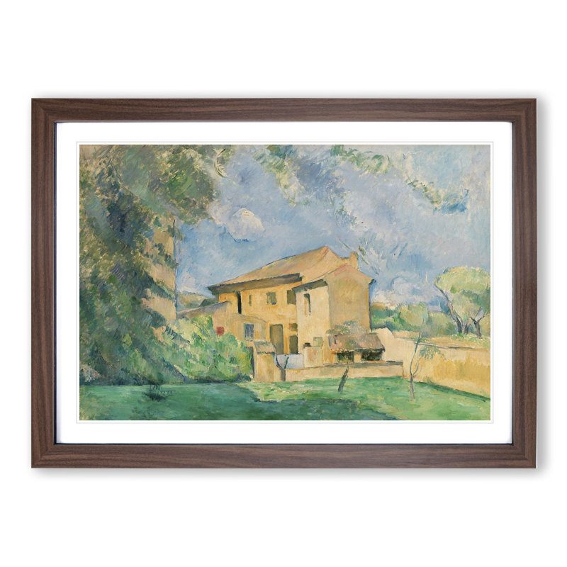 Farm at the Jas De Bouffan by Paul Cezanne - Framed Print, 27cm H x 36cm W x 2cm D, Walnut Framed