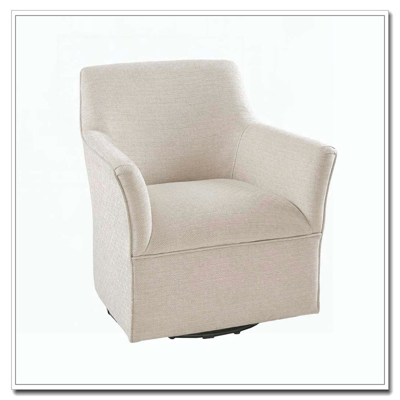 Fauteuil demi-tonneau pivotant et évasé, Crème, crème