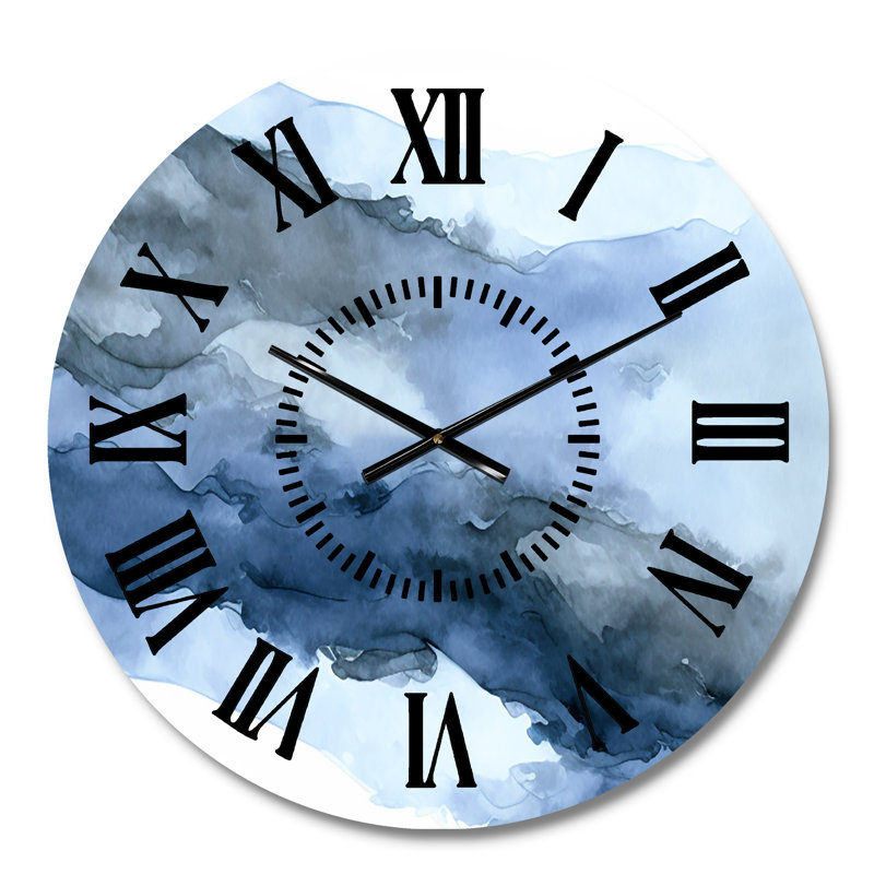 Horloge murale Sapphire Blue Nebula VII - Abstract, Médium