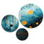 «Blue Minimalisme Moon I - Abstract Collages», ensemble de reproductions d'art mural en métal