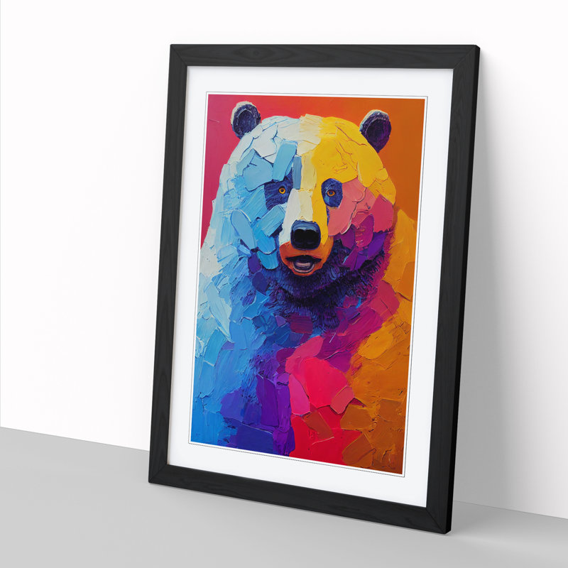 FRM-V0523-220X Bear Vol.3 - Single Picture Frame Print, 64cm H x 46cm W x 2cm D, Black Framed