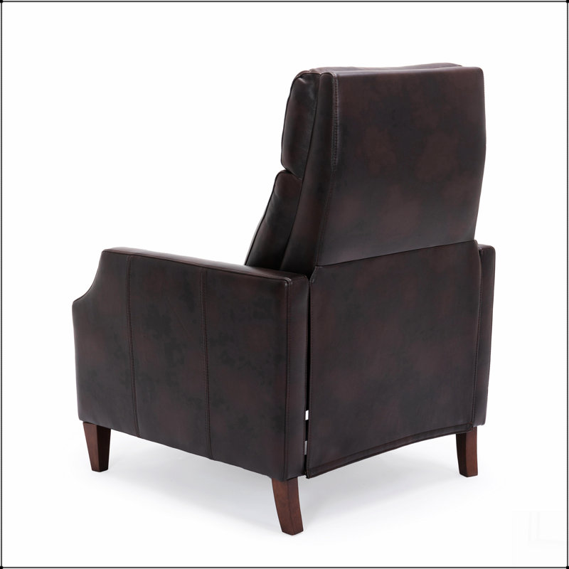 Biscoe Push Back Recliner - Burnished Brown, Manual - Push Back, Brown Faux Leather