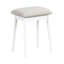 Meuble-lavabo de luxe en blanc avec miroir lumineux à DEL, 4 tiroirs et tabouret rembourré pour la décoration de la chambre à coucher