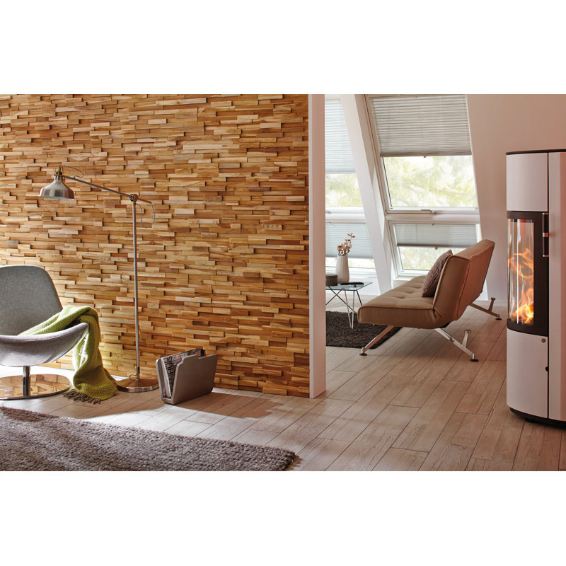 UltraWood Teak Firenze Jointless Z-Shape Interlocking Wall Panels