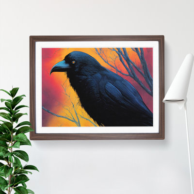Beaming Raven Bird - Framed Print