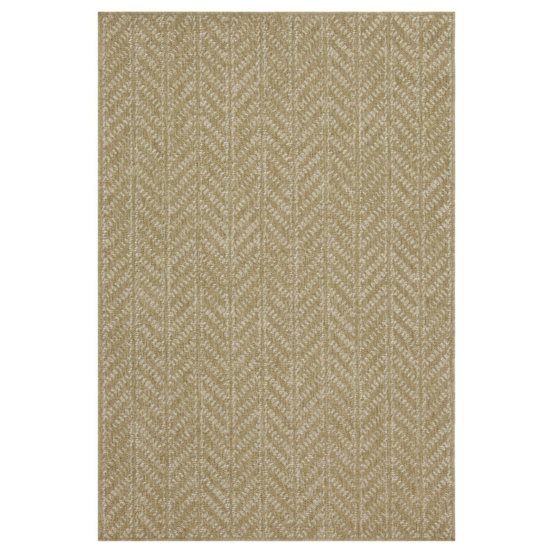 Jute/White 2 Ft. 7 In. X 7 Ft. 3 In. Indoor/Outdoor Area Rug