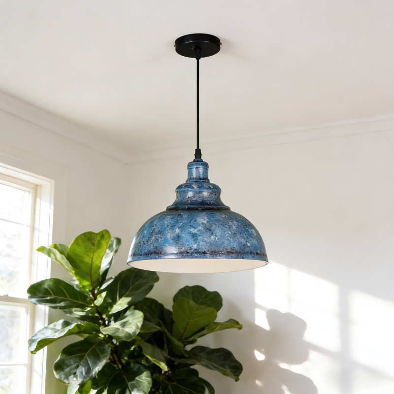 Luminaire suspendu 11,42 po à cordon simple réglable bleu (ampoule chaude e26 incluse)