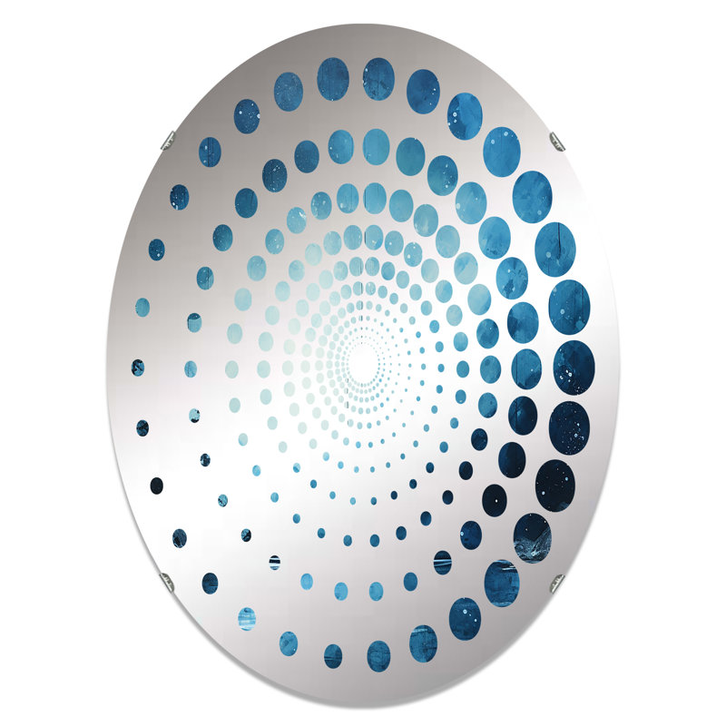 Miroir décoratif à points spirale Northern Harmony Blue Harmony II | Ovale, 29,5 po x 19,6 po