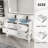Sharee 48“ Double Sink Bathroom Vanity With Resin Countertop, Zinc Alloy Faucet, 4 Smooth Drawers 1 Open Shelf-116343235