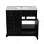 Ensemble de meuble-lavabo 36 po avec lavabo en céramique, meuble de rangement à structure en bois, ensemble de meuble-lavabo autoportant avec 2 tiroirs et portes à fermeture douce, noir-928707704