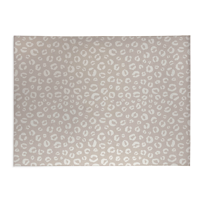 Tapis de cuisine anti-dérapant Leopard Play, Rectangle 4pi x 6 pi, Taupe
