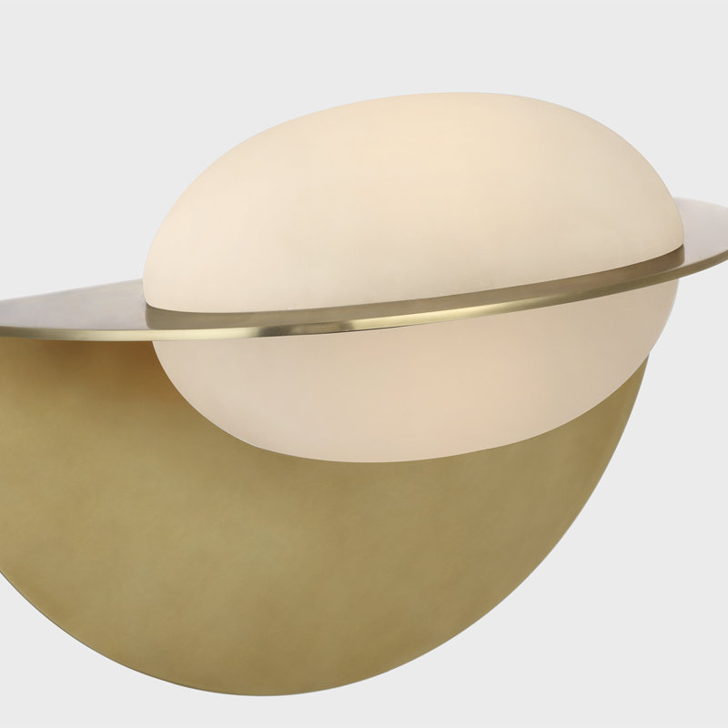 Kelly Wearstler Fosse 9" Invertable Oval Sconce, Antique-Burnished Brass