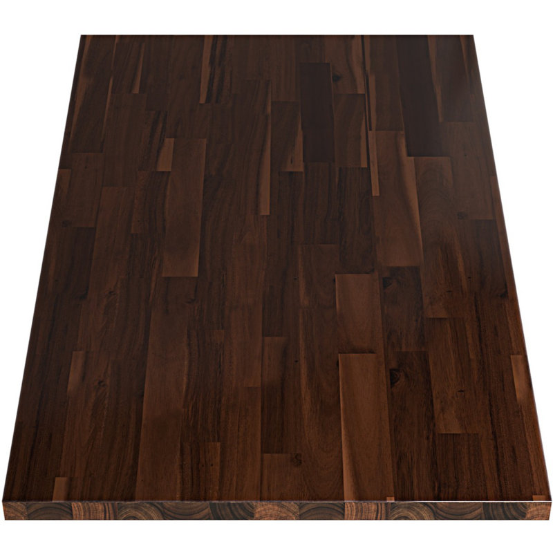 Plateau de table en bois d'acacia massif Husse, H 1 po x l 30 po x P 48 po, Bois espresso