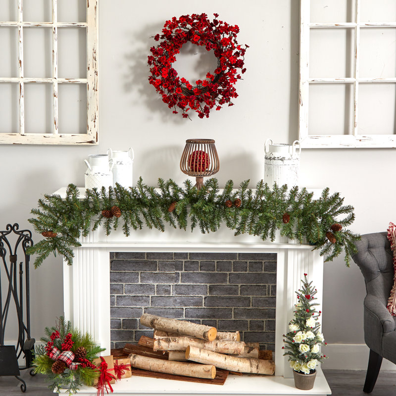 Faux Plum Polyester 24'' Wreath