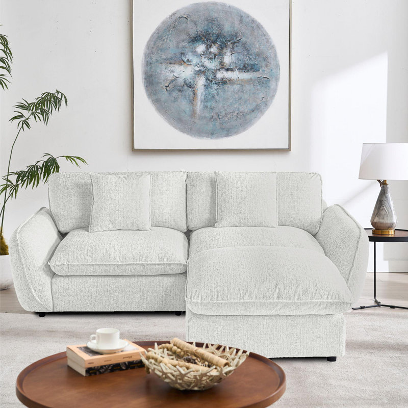 Modular Sofa With Ottoman, White
